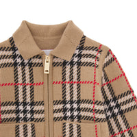 Veste en jacquard de laine Check - Archive Beige Check