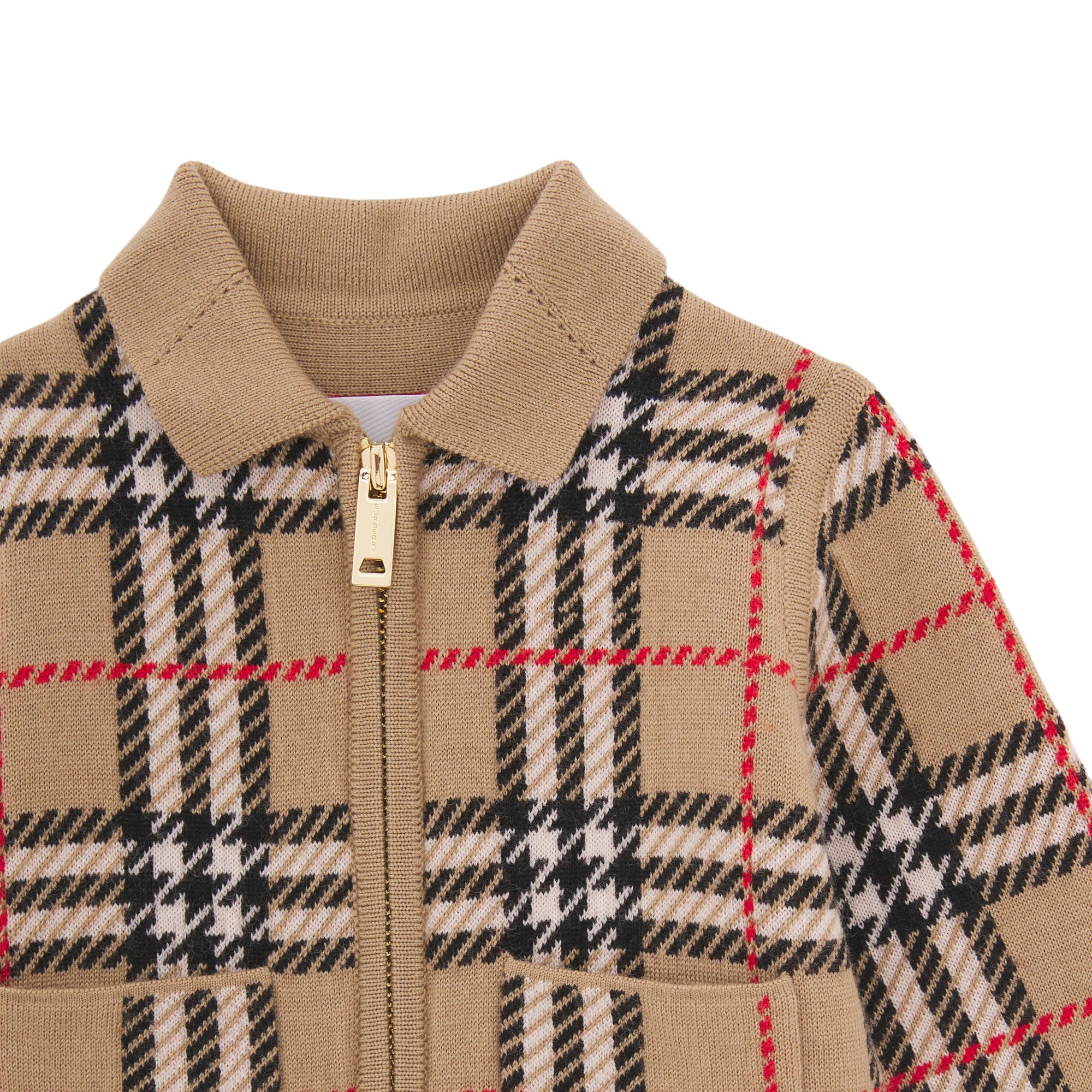 Veste en jacquard de laine Check - Archive Beige Check