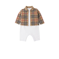 Veste en jacquard de laine Check - Archive Beige Check