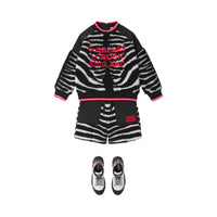 Short en jacquard molletonné à imprimé zèbre avec logo - Black