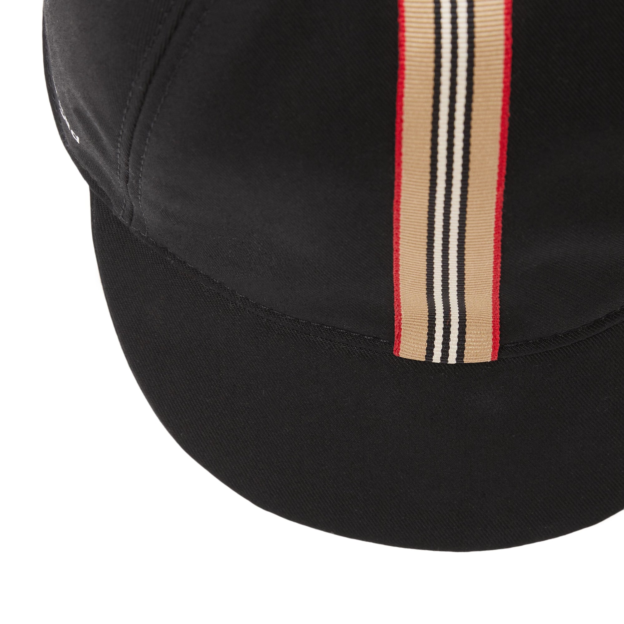 Casquette en coton avec coordonnées et rayures iconiques - Black & White