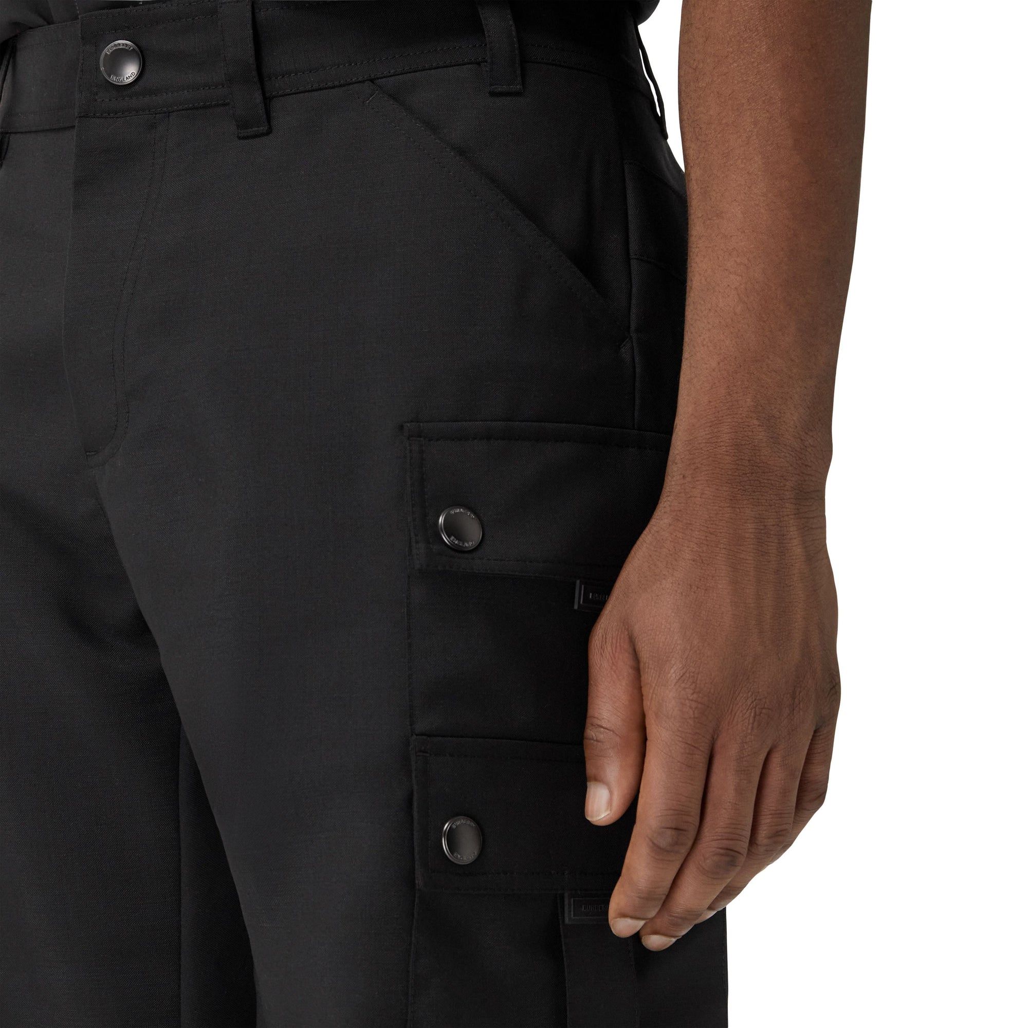 Short cargo en mohair et laine - Black