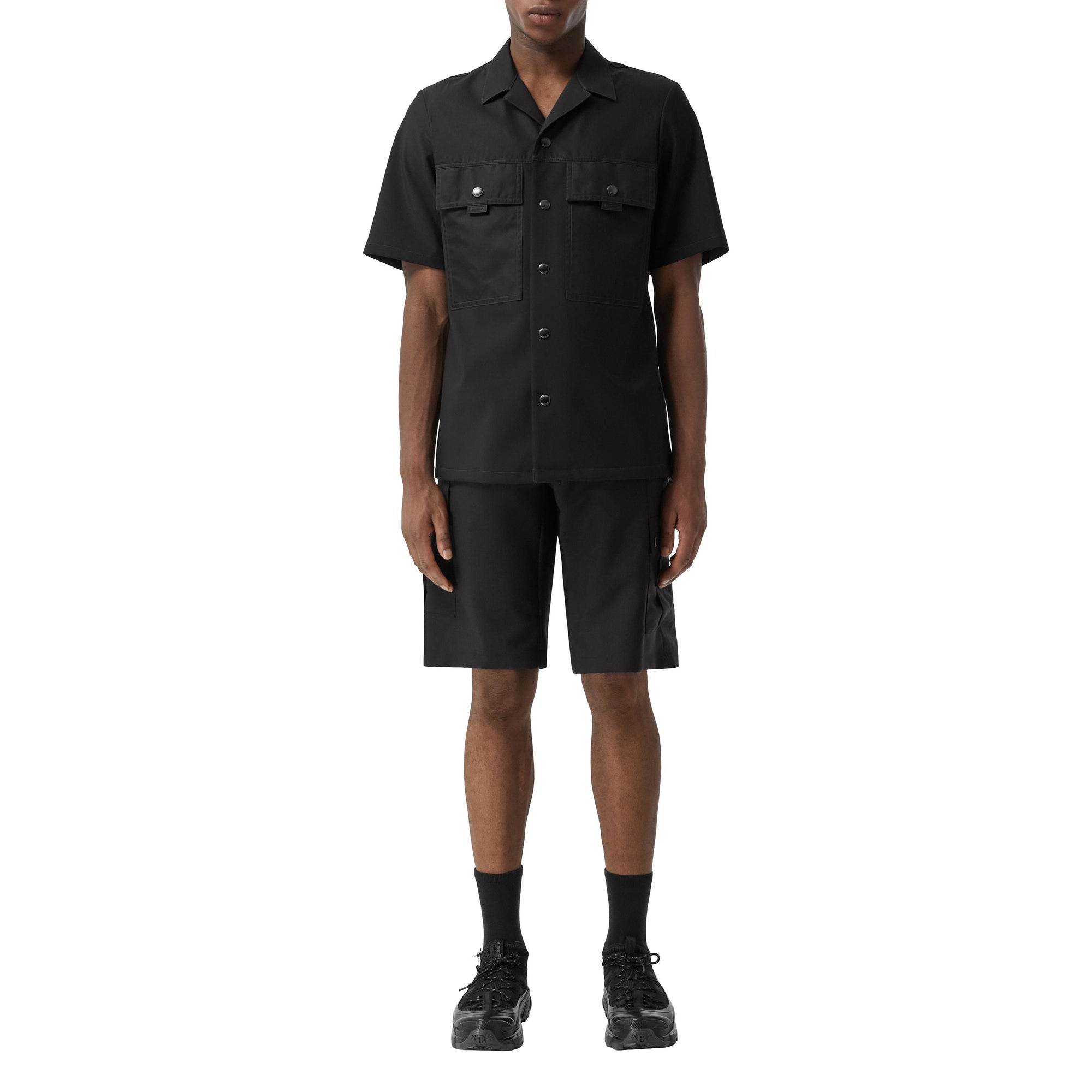 Short cargo en mohair et laine - Black
