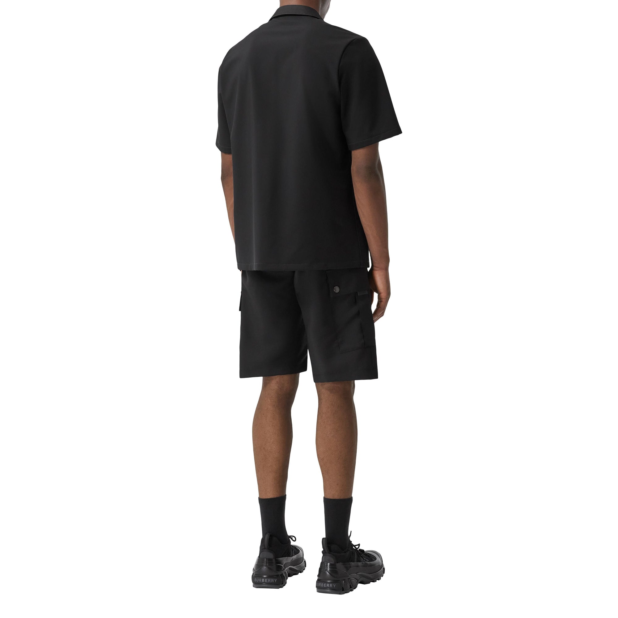 Short cargo en mohair et laine - Black