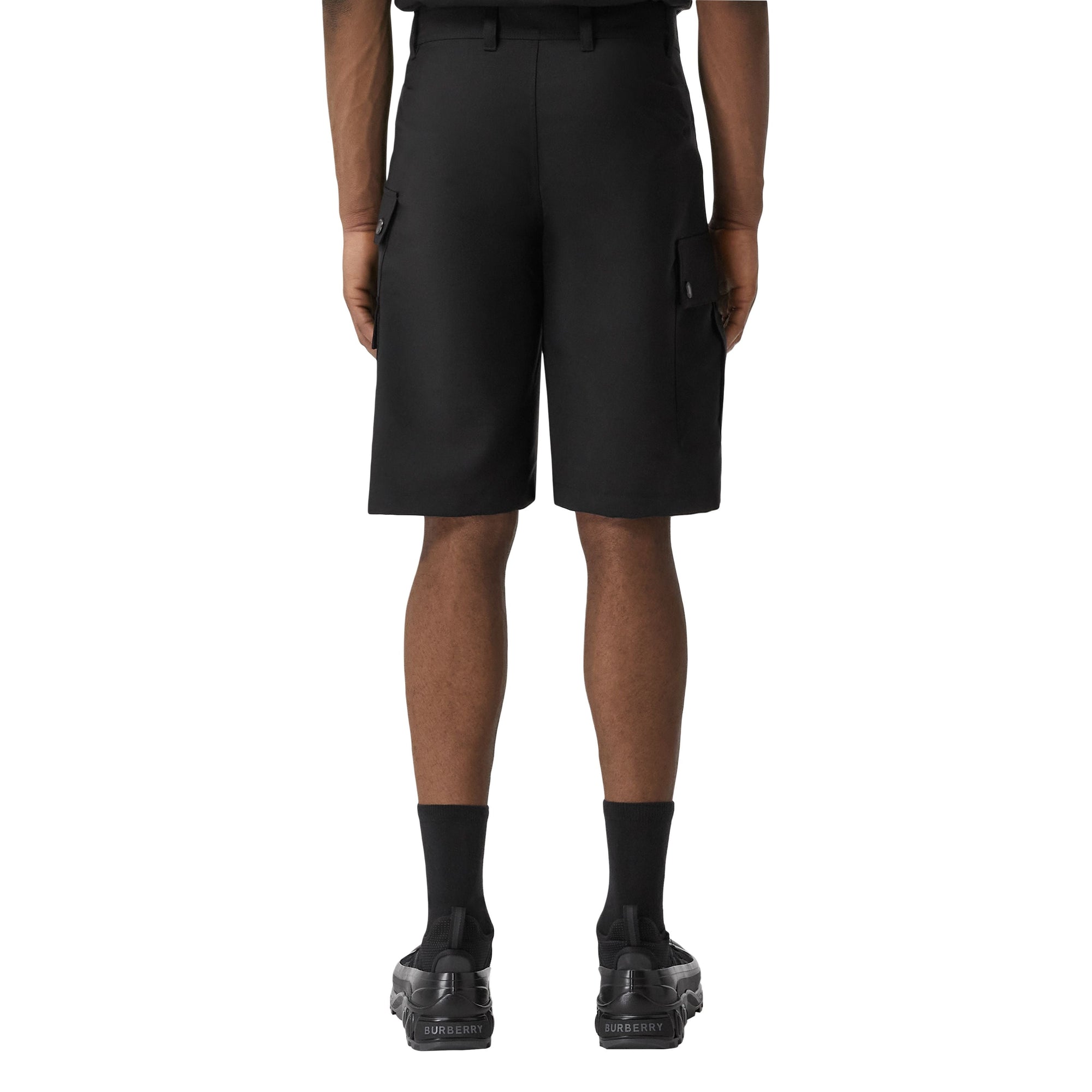Short cargo en mohair et laine - Black