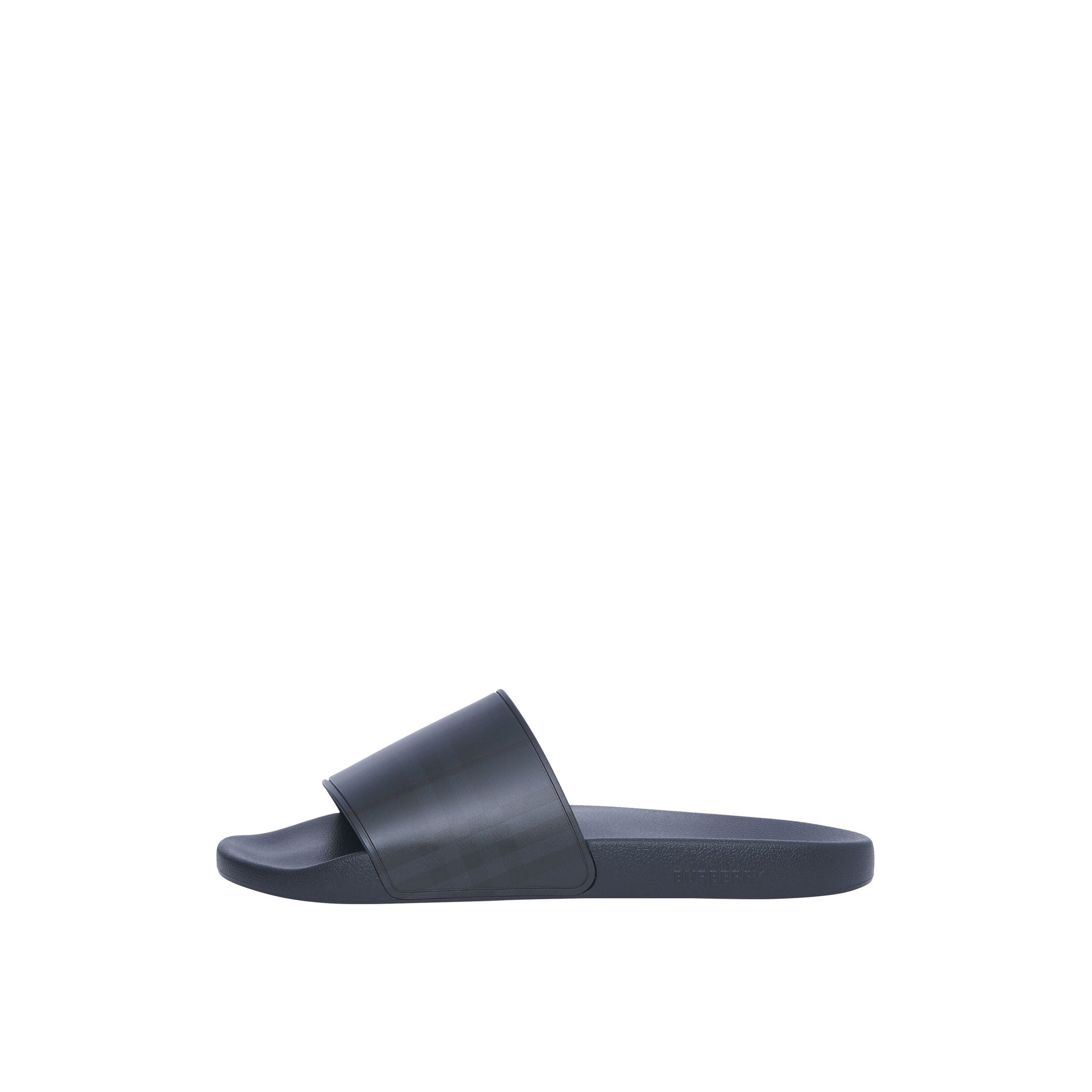 Mules plates à motif London check - Dark Blue