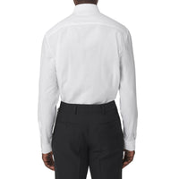 Chemise oversize en satin de coton à logo - White