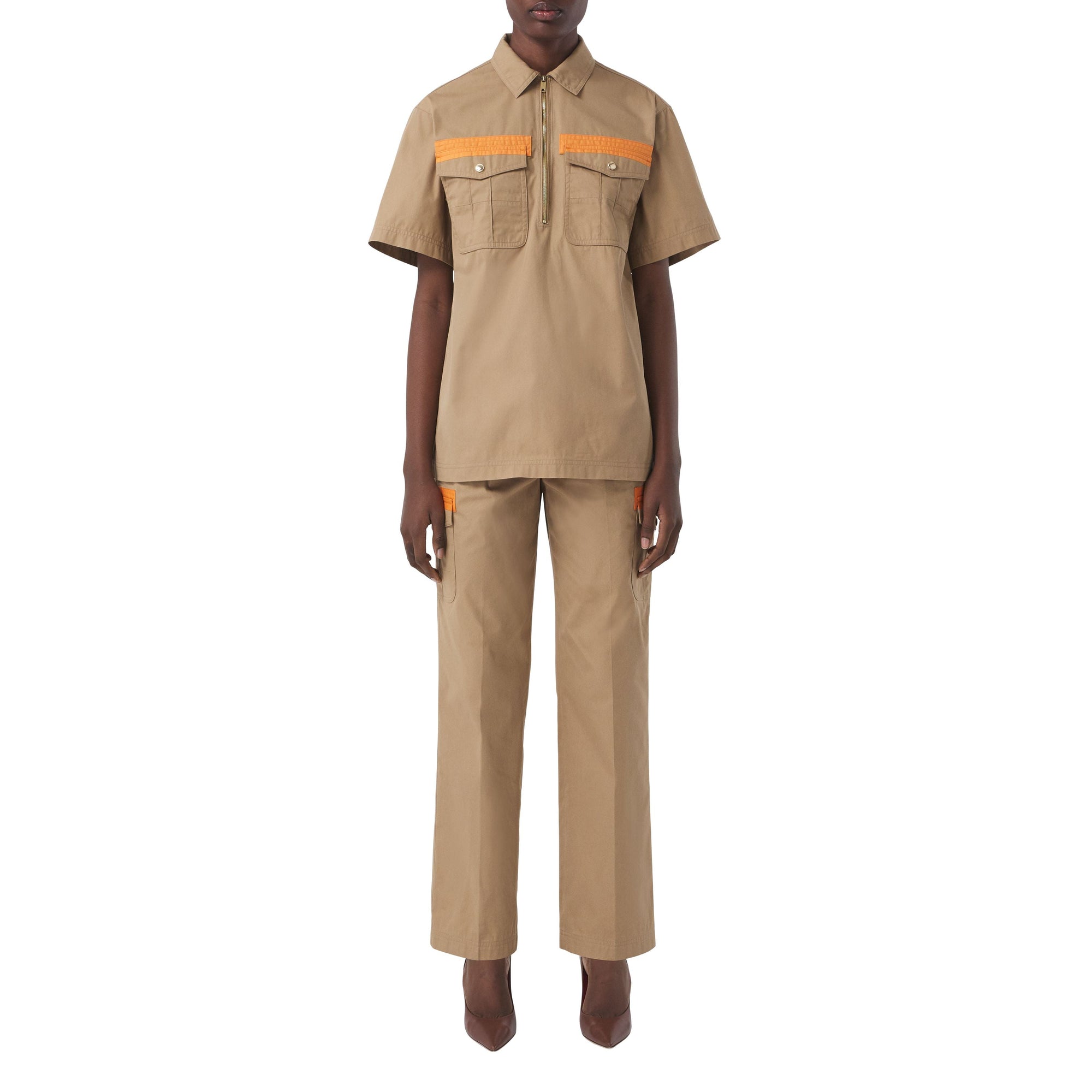 Pantalon cargo court en coton technique - Honey