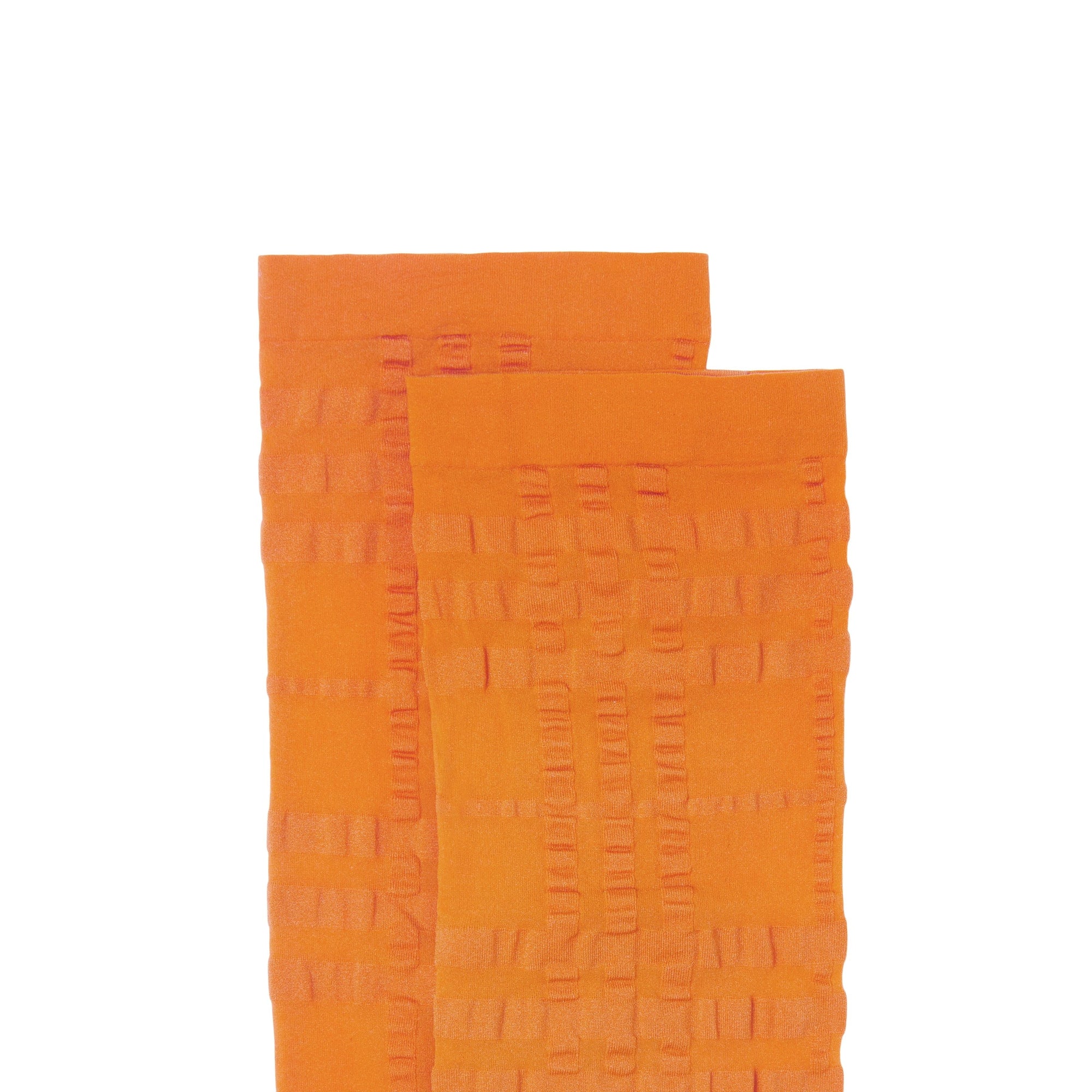 Chaussettes diaphanes Check en jacquard - Orange