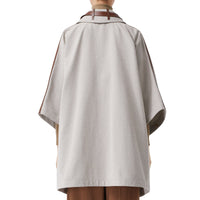 Cape en toile de coton avec détails en cuir - Soft Fawn Melange