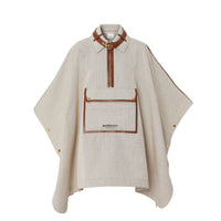 Cape en toile de coton avec détails en cuir - Soft Fawn Melange