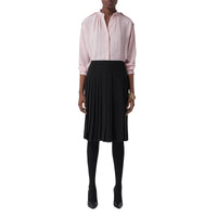 Jupe plissée en georgette de soie - Black