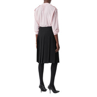 Jupe plissée en georgette de soie - Black