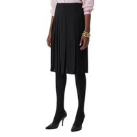 Jupe plissée en georgette de soie - Black