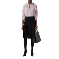 Jupe plissée en georgette de soie - Black