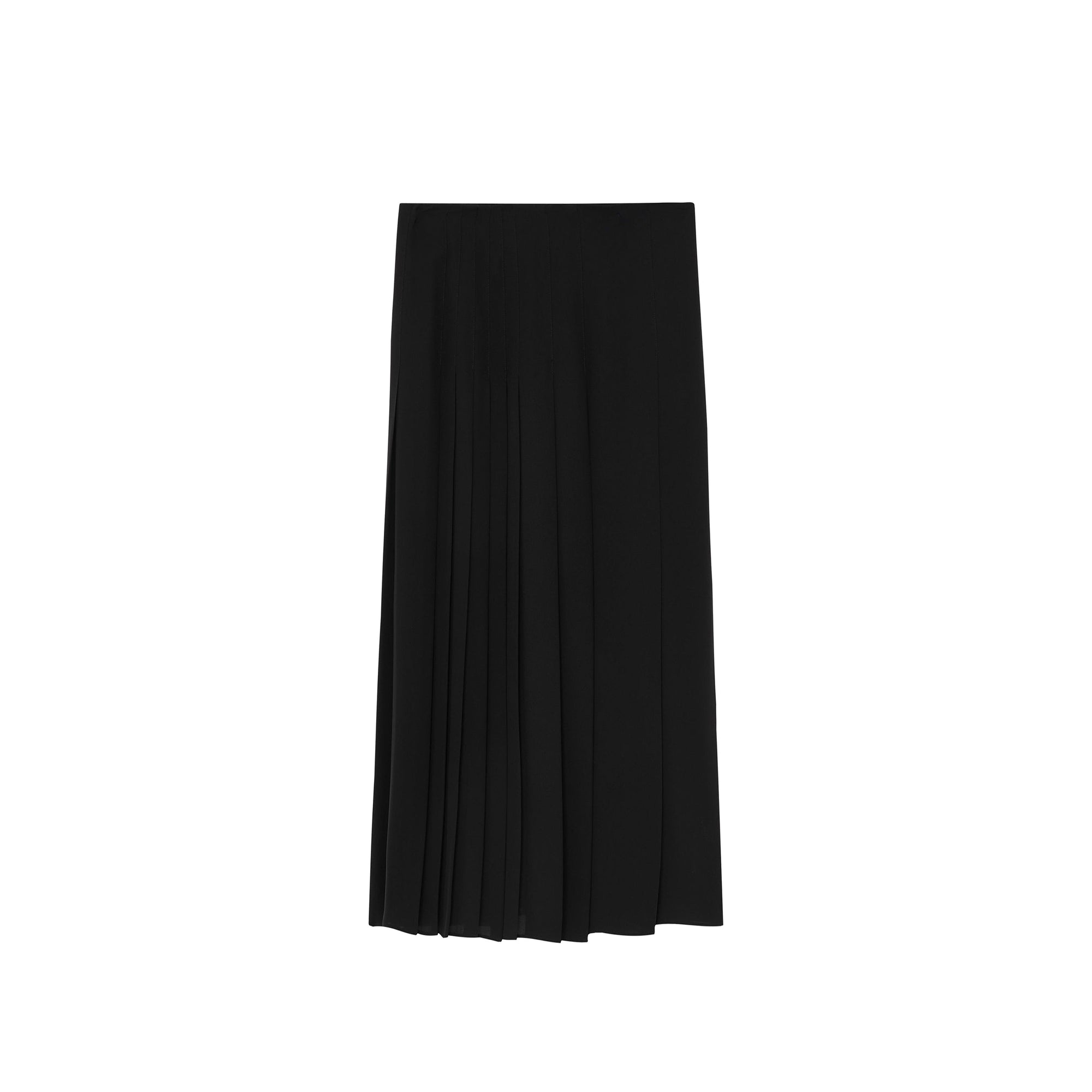 Jupe plissée en georgette de soie - Black