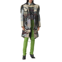 Parka en gabardine de coton à imprimé camouflage - Sage Green