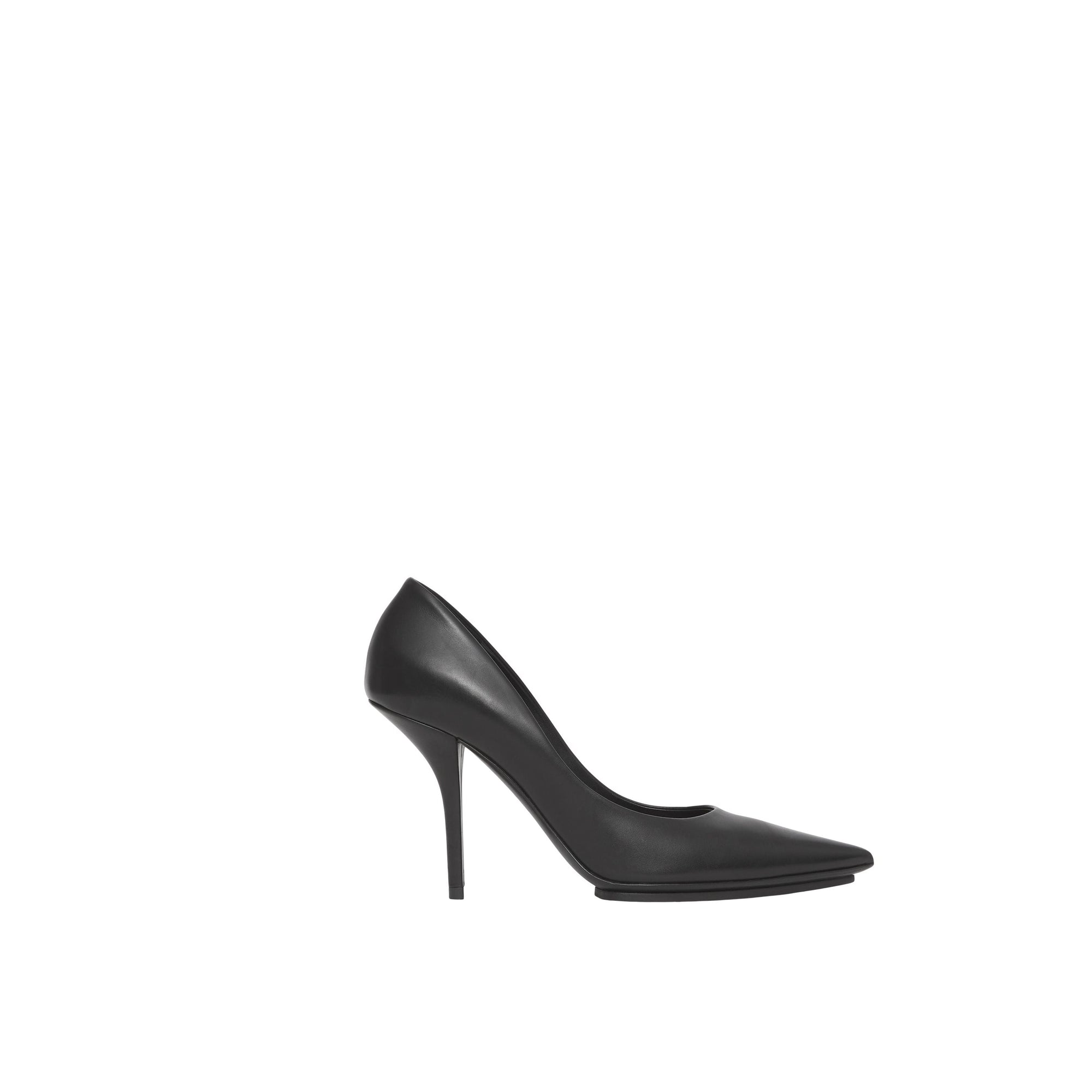 Escarpins à talons haut et bout pointu en cuir avec œillets - Black