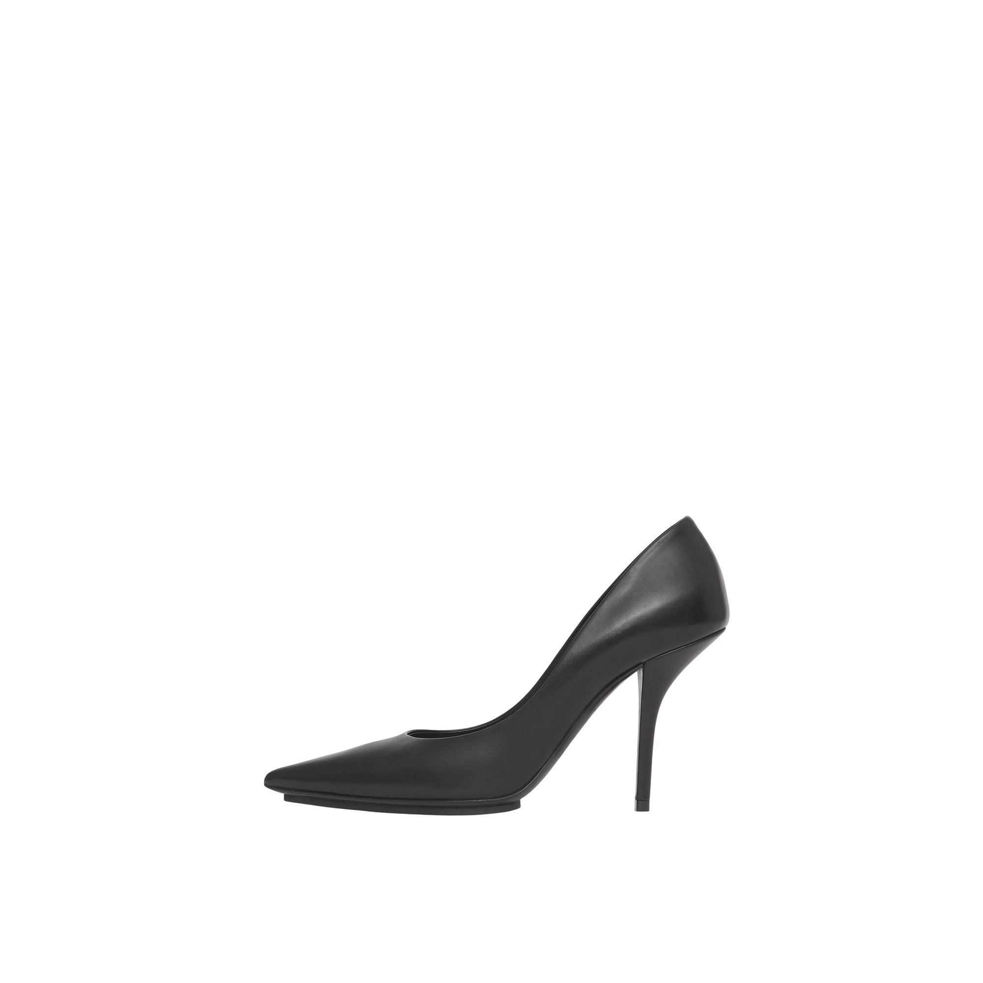 Escarpins à talons haut et bout pointu en cuir avec œillets - Black