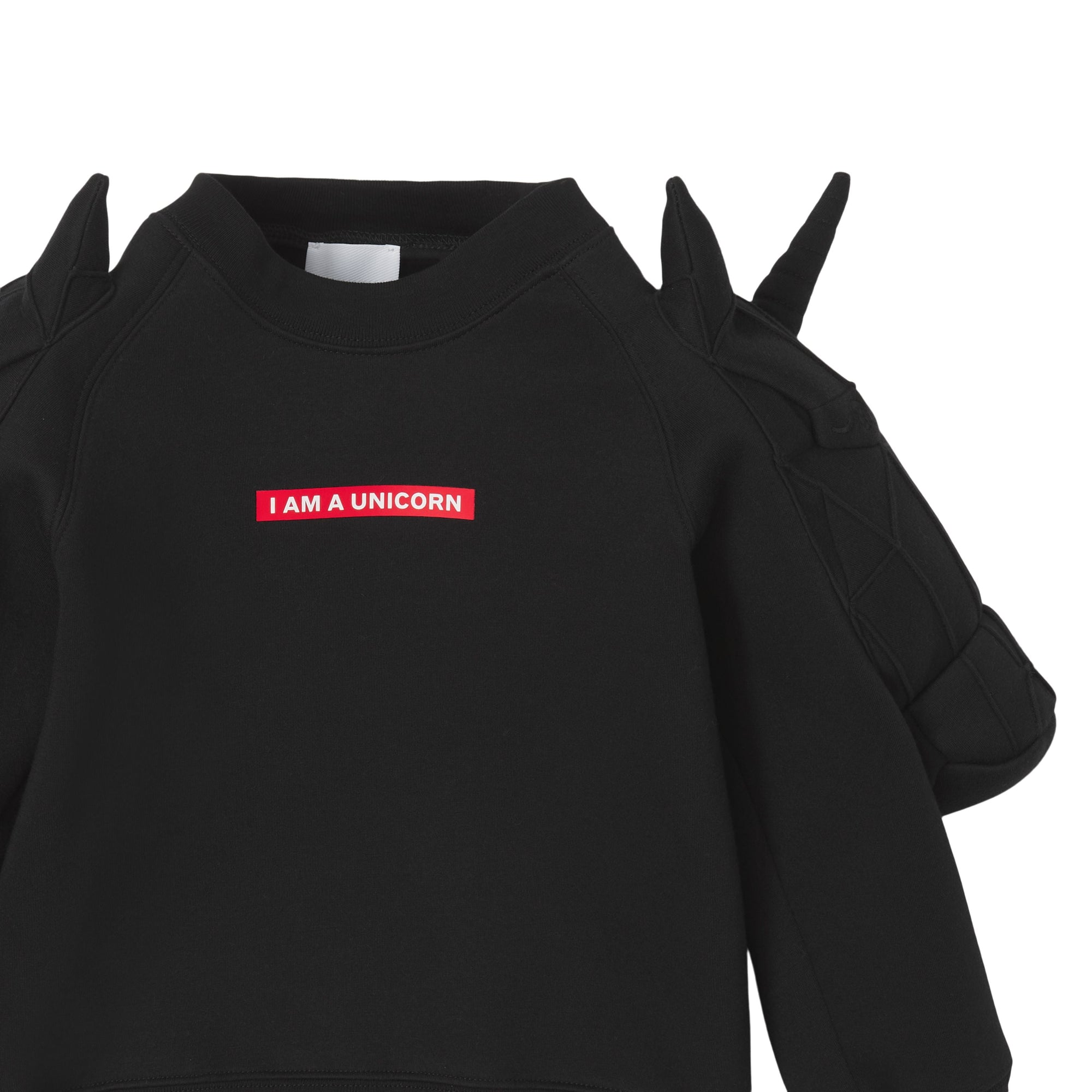 Sweat-shirt en coton avec licorne 3D - Black