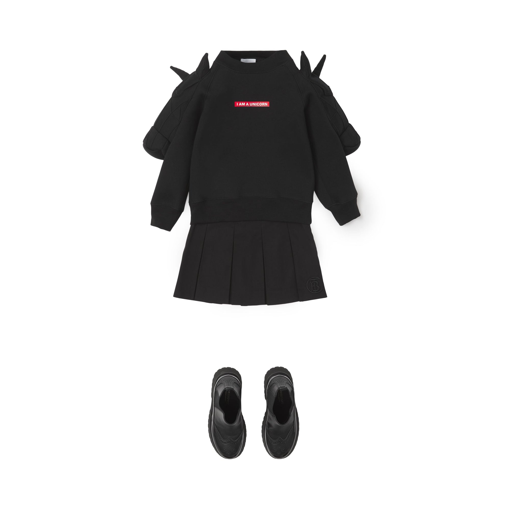 Sweat-shirt en coton avec licorne 3D - Black