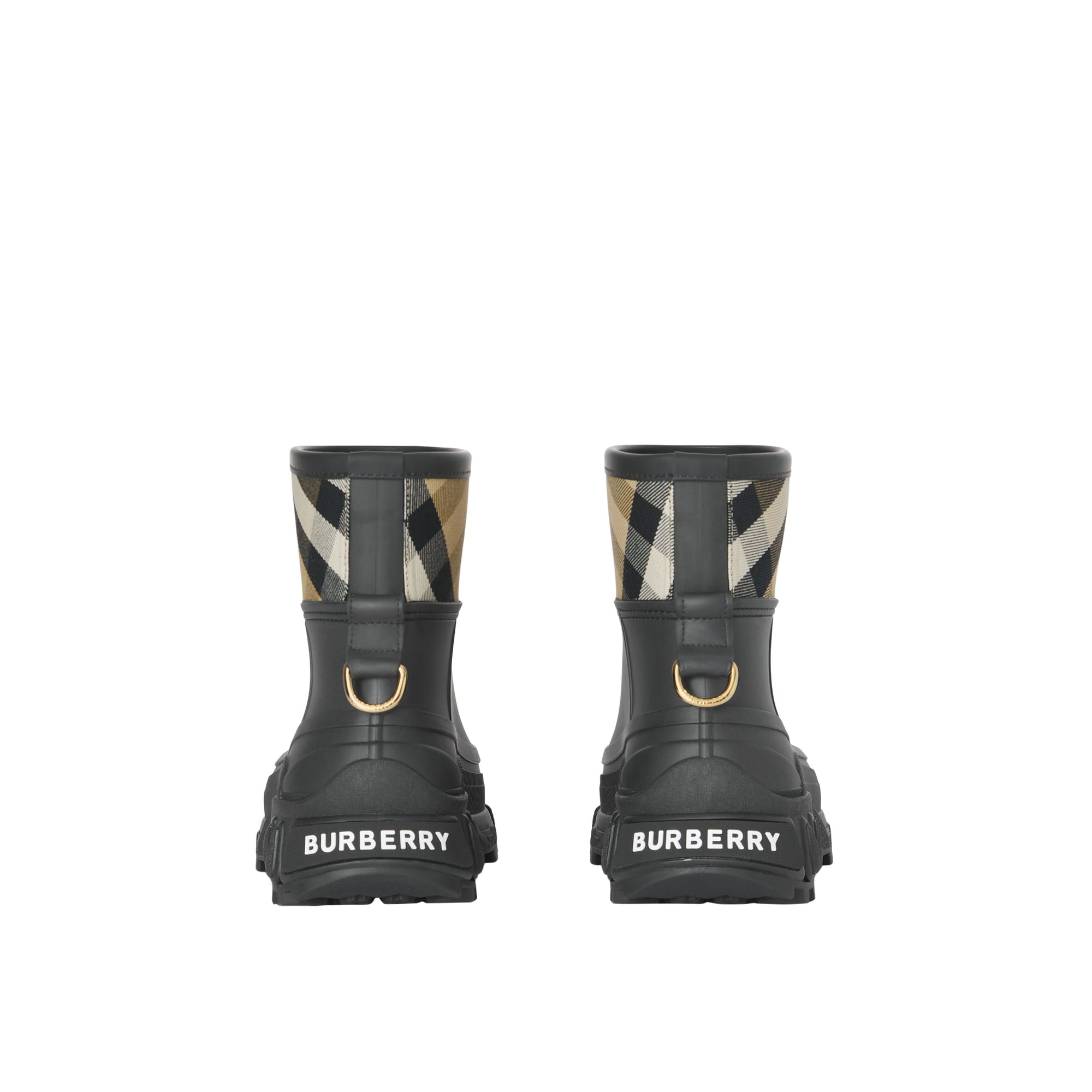 Bottes de pluie à motif House check Panel - Black & Archve Beige