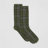 Chaussettes en coton et cachemire mélangés - Military Green