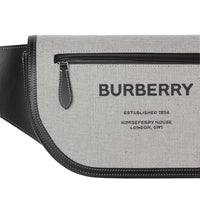 Grand sac banane Olympia en toile et cuir - Black