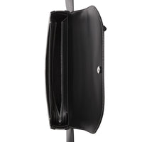Grand sac banane Olympia en toile et cuir - Black