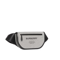 Grand sac banane Olympia en toile et cuir - Black