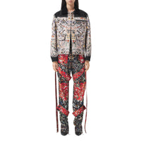 Pantalon cargo en soie à imprimé floral - Black