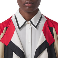 Cape en sergé de soie à rayures iconiques - Archive Beige