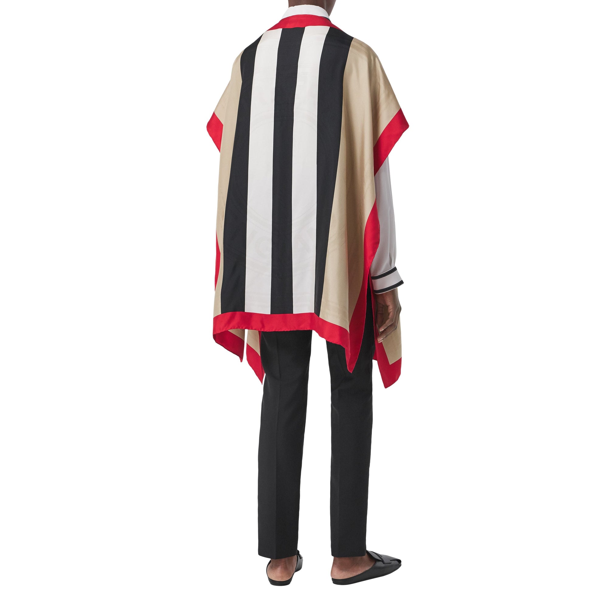 Cape en sergé de soie à rayures iconiques - Archive Beige