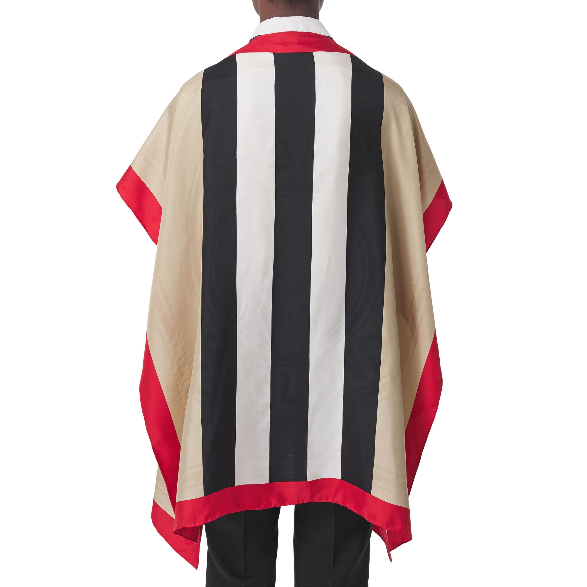 Cape en sergé de soie à rayures iconiques - Archive Beige