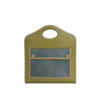 Sac Pocket moyen en cuir color-block - Juniper Green