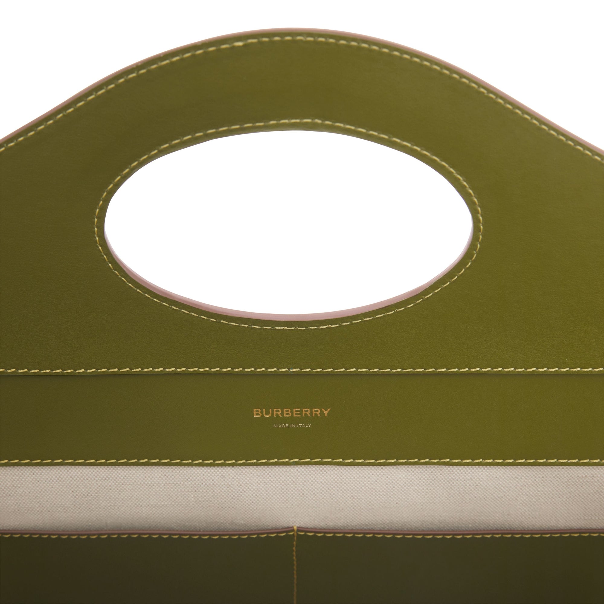 Sac Pocket moyen en cuir color-block - Juniper Green