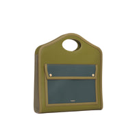 Sac Pocket moyen en cuir color-block - Juniper Green