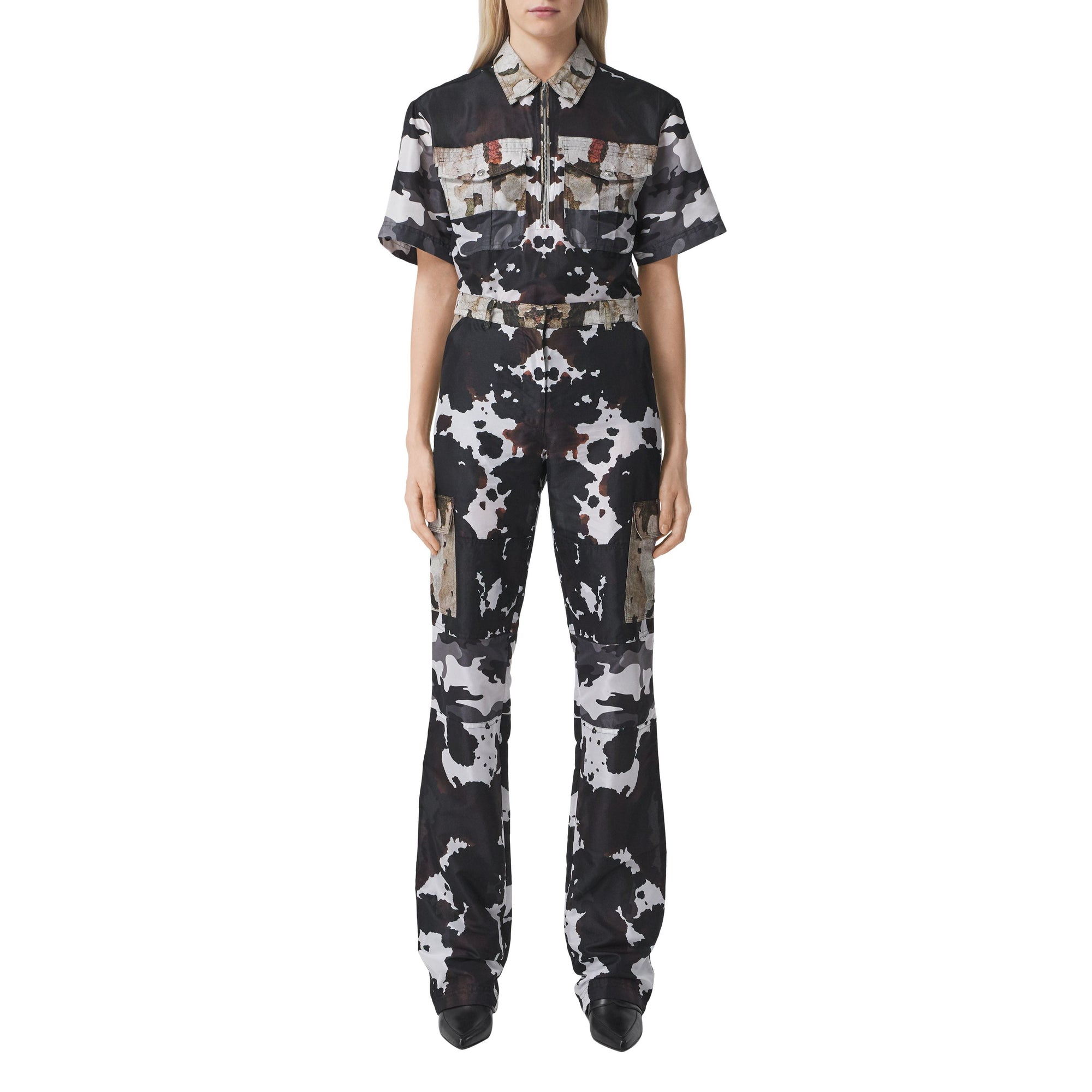 Chemise à manches courtes à imprimé camouflage - Honey