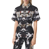 Chemise à manches courtes à imprimé camouflage - Honey