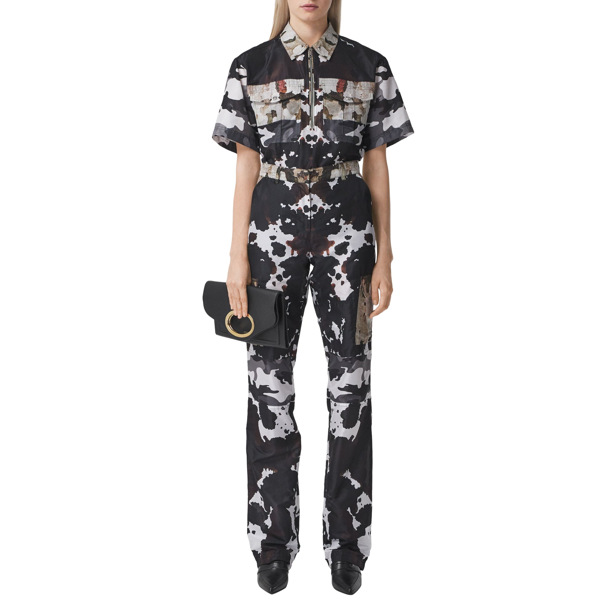 Chemise à manches courtes à imprimé camouflage - Honey