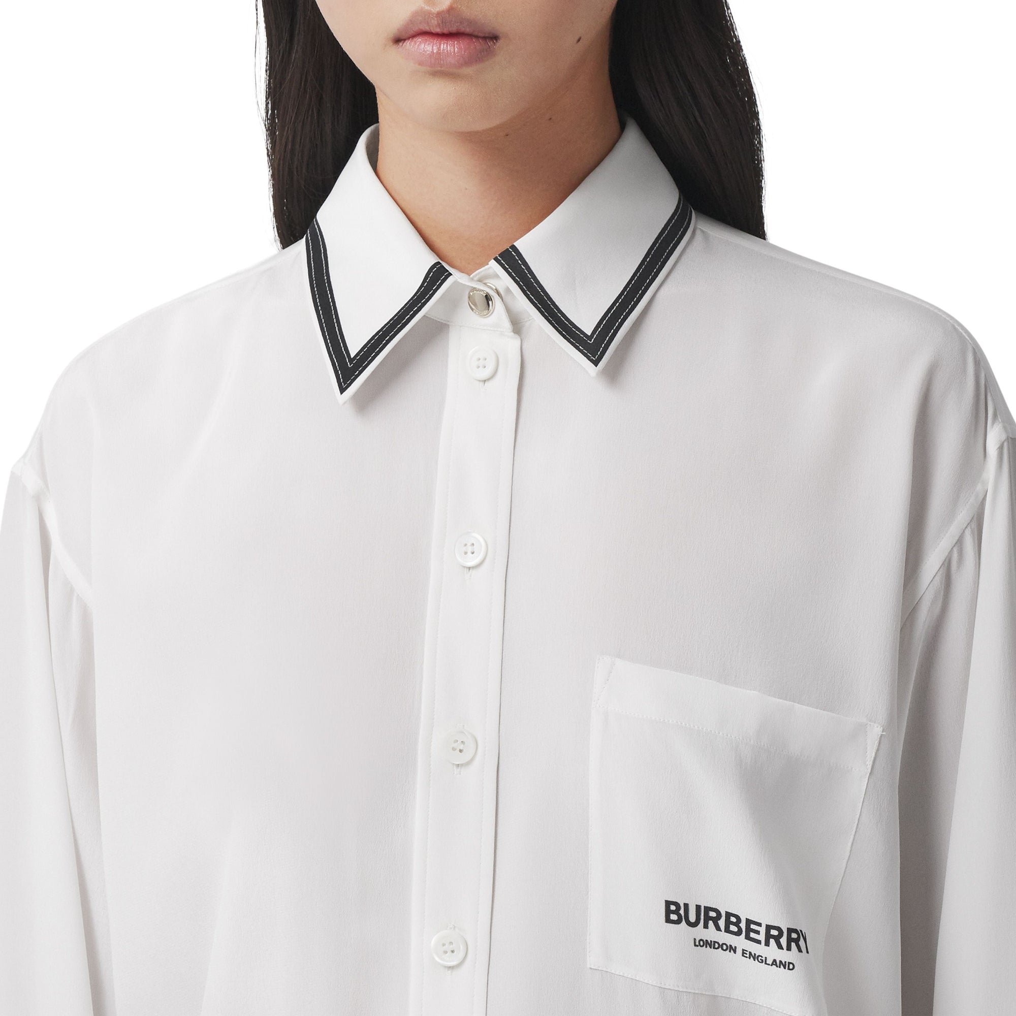 Chemise en crêpe de soie de Chine Horseferry - Natural White