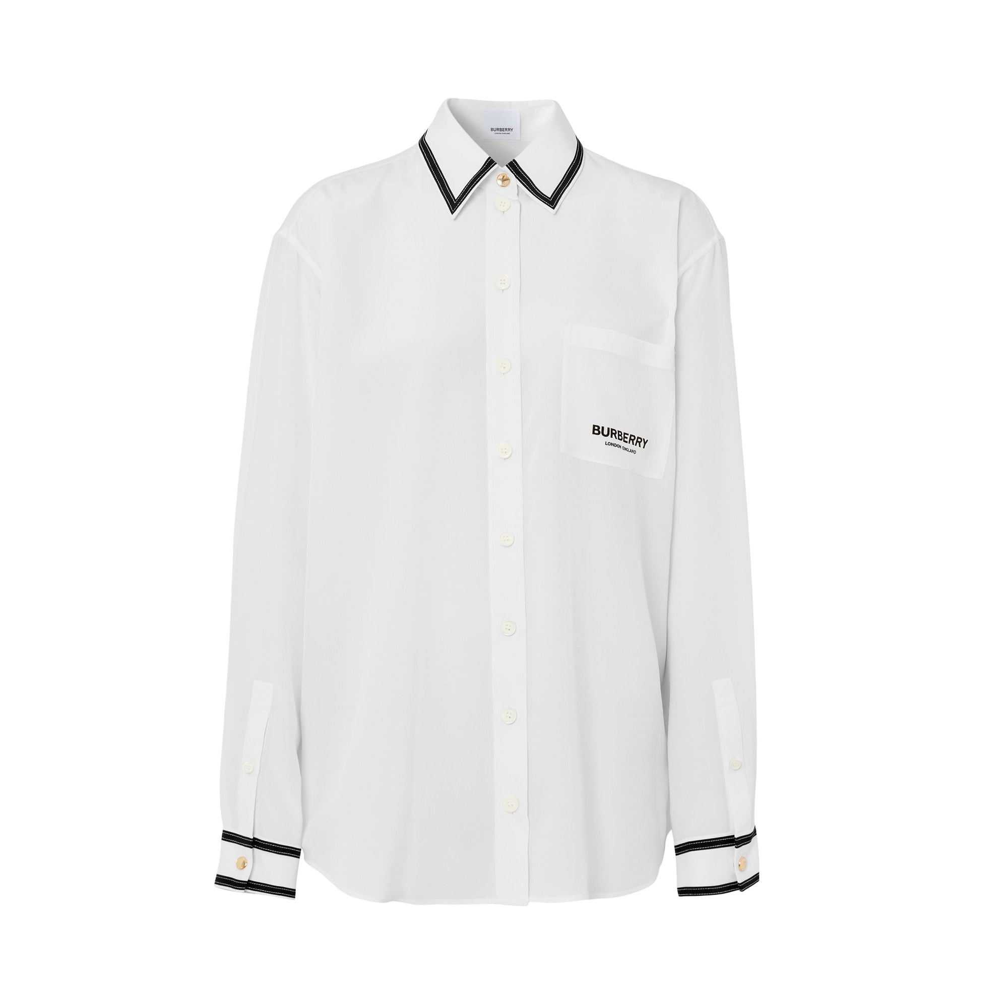 Chemise en crêpe de soie de Chine Horseferry - Natural White