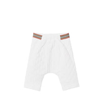 Pantalon en étamine matelassée avec rayures iconiques - White
