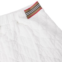 Pantalon en étamine matelassée avec rayures iconiques - White