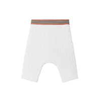 Pantalon en étamine matelassée avec rayures iconiques - White