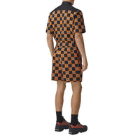 Short ajusté à damier - Deep Orange Check