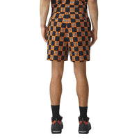 Short ajusté à damier - Deep Orange Check