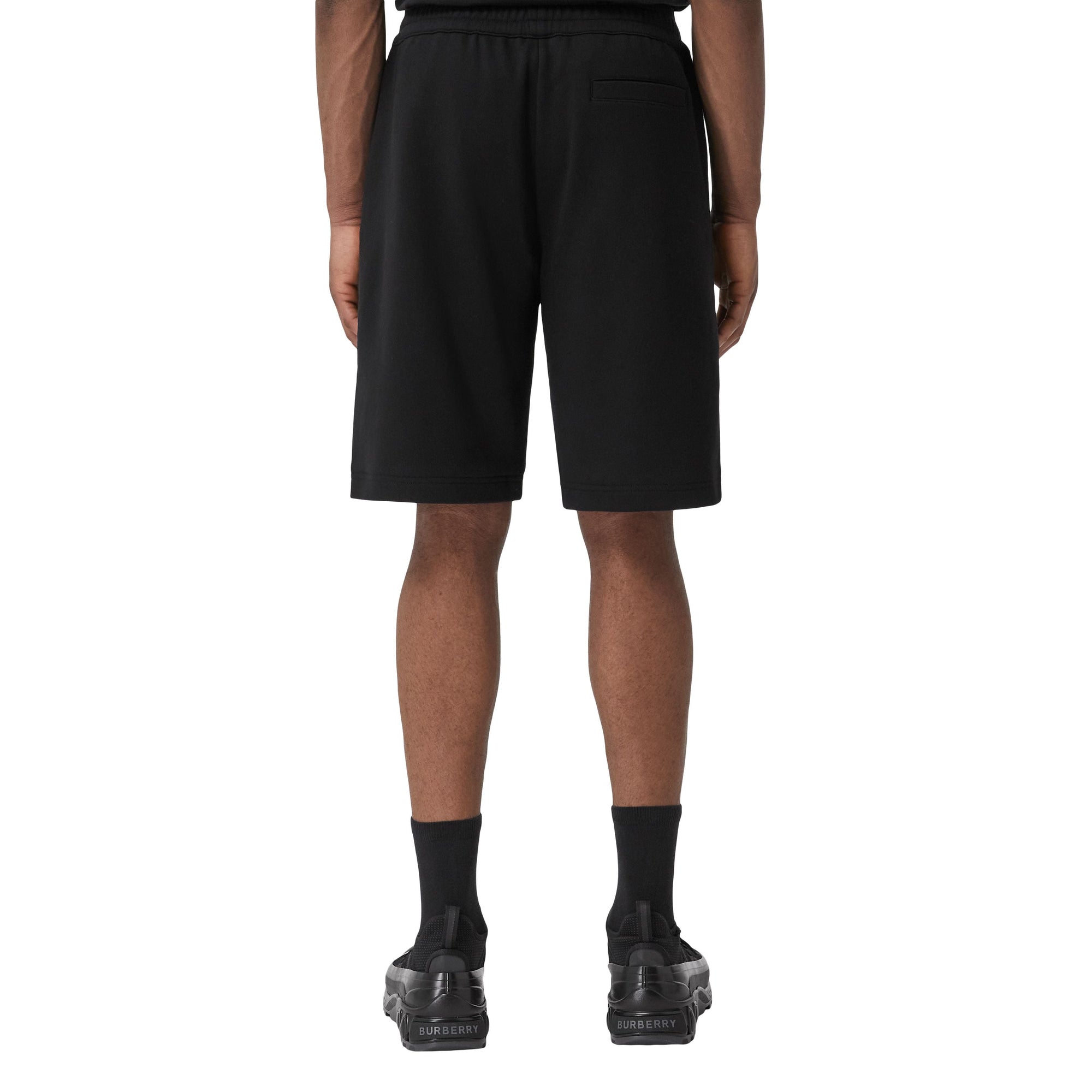 Short à cordon de serrage et motif cerf brodé - Black