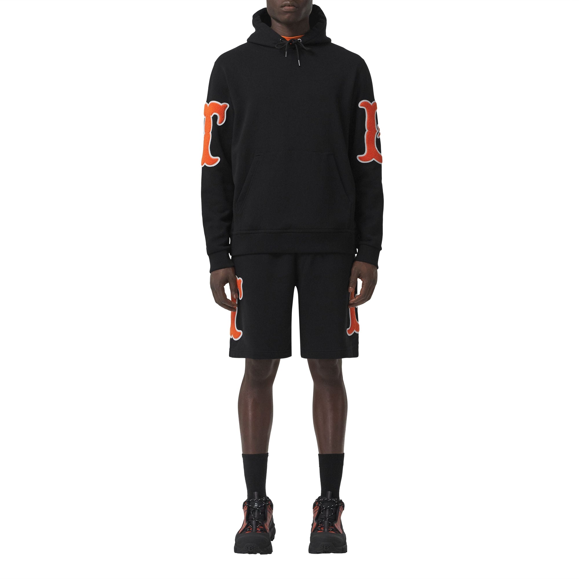 Short en coton à lettres - Black