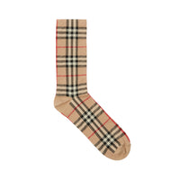 Chaussettes en coton et cachemire mélangés Vintage - Check Beige